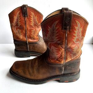 Ariat Work Hog Boots Mens 6 Leather Square Toe 10007837 Western Cowboy Youth